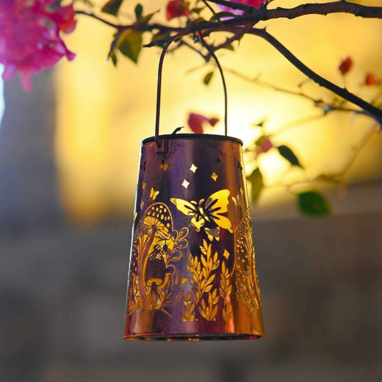 Hanging Outdoor Lighting - Floral Garden Lantern Pattern Garden Luminary