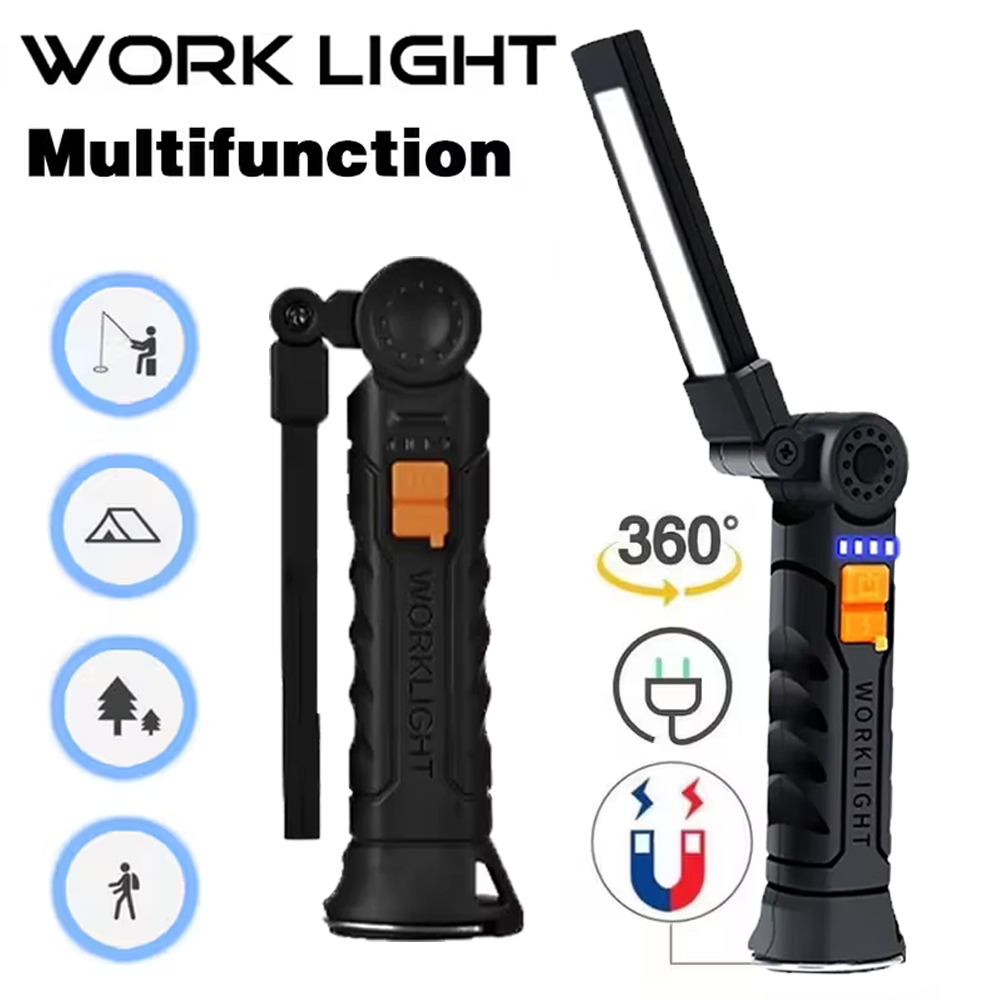 Outdoor Lighting Panel - Portable COB LED Flashlight USB Rechargeable
