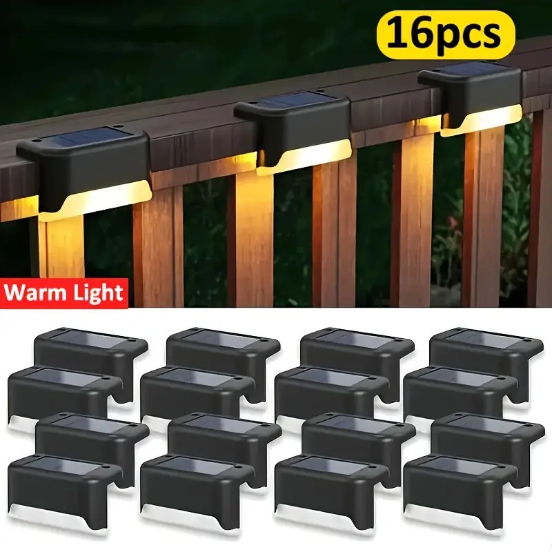 Deck Step Light - 16 PCs of Solar Outdoor Deck