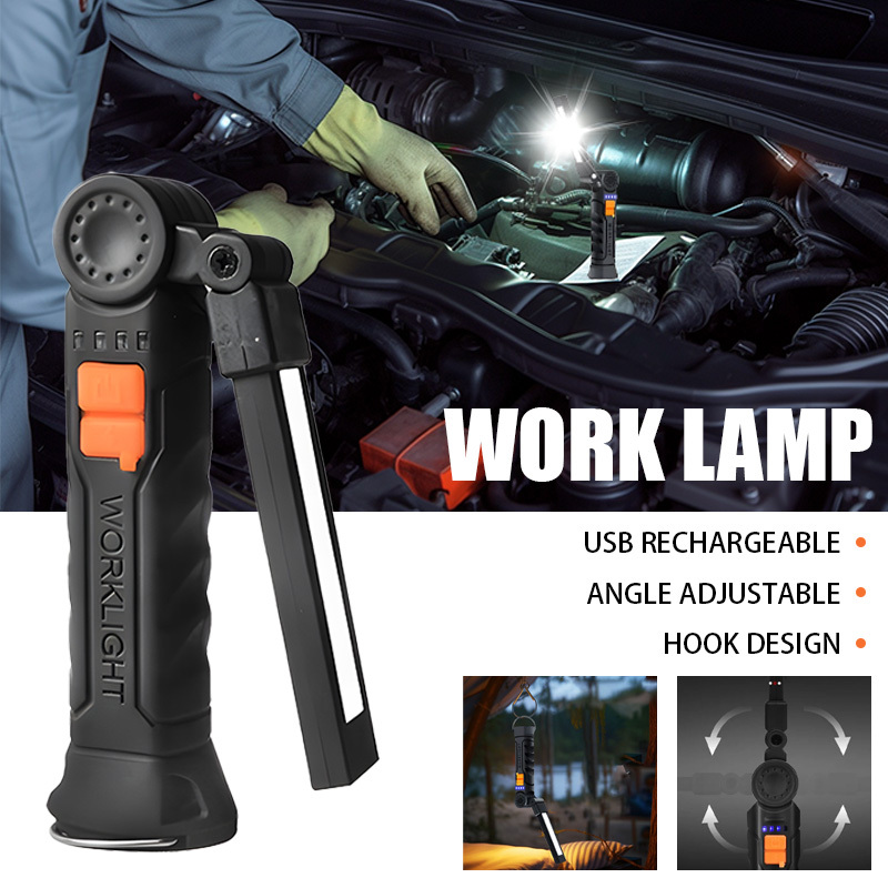 Hanging Outdoor Lighting - Portable COB LED Flashlight USB Rechargeable
