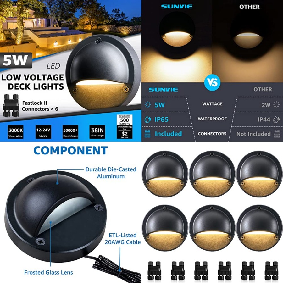 Deck Step Light - 5W LED Low Voltage Deck Lights,