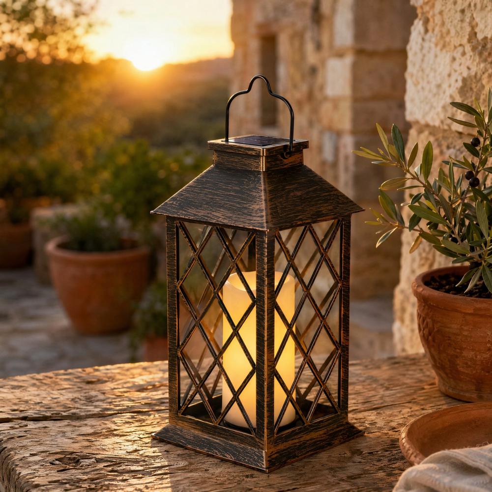 Hanging Outdoor Lighting - Retro Solar Lantern, Outdoor Solar Candle