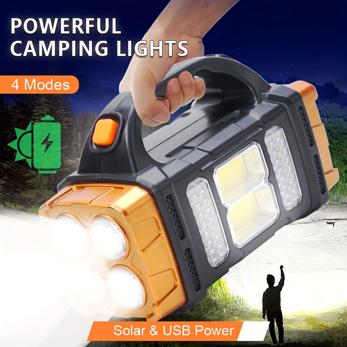 Outdoor Lighting Panel - New Upgrade Rechargeable High Power Solar