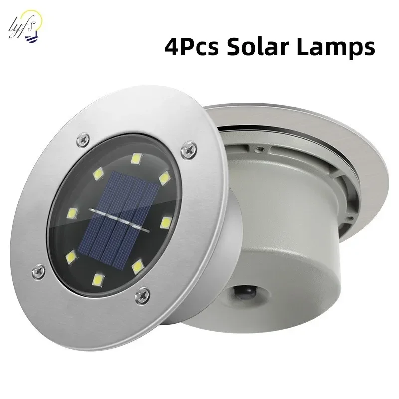 Deck Step Light - 4Pcs LED Solar Garden Lights Outdoor