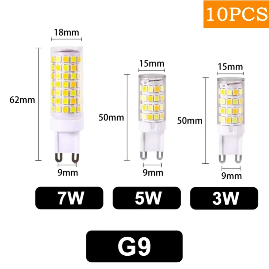 Outdoor Lighting Replacement Parts - 10PCS 7W 5W 3W Brightest G9