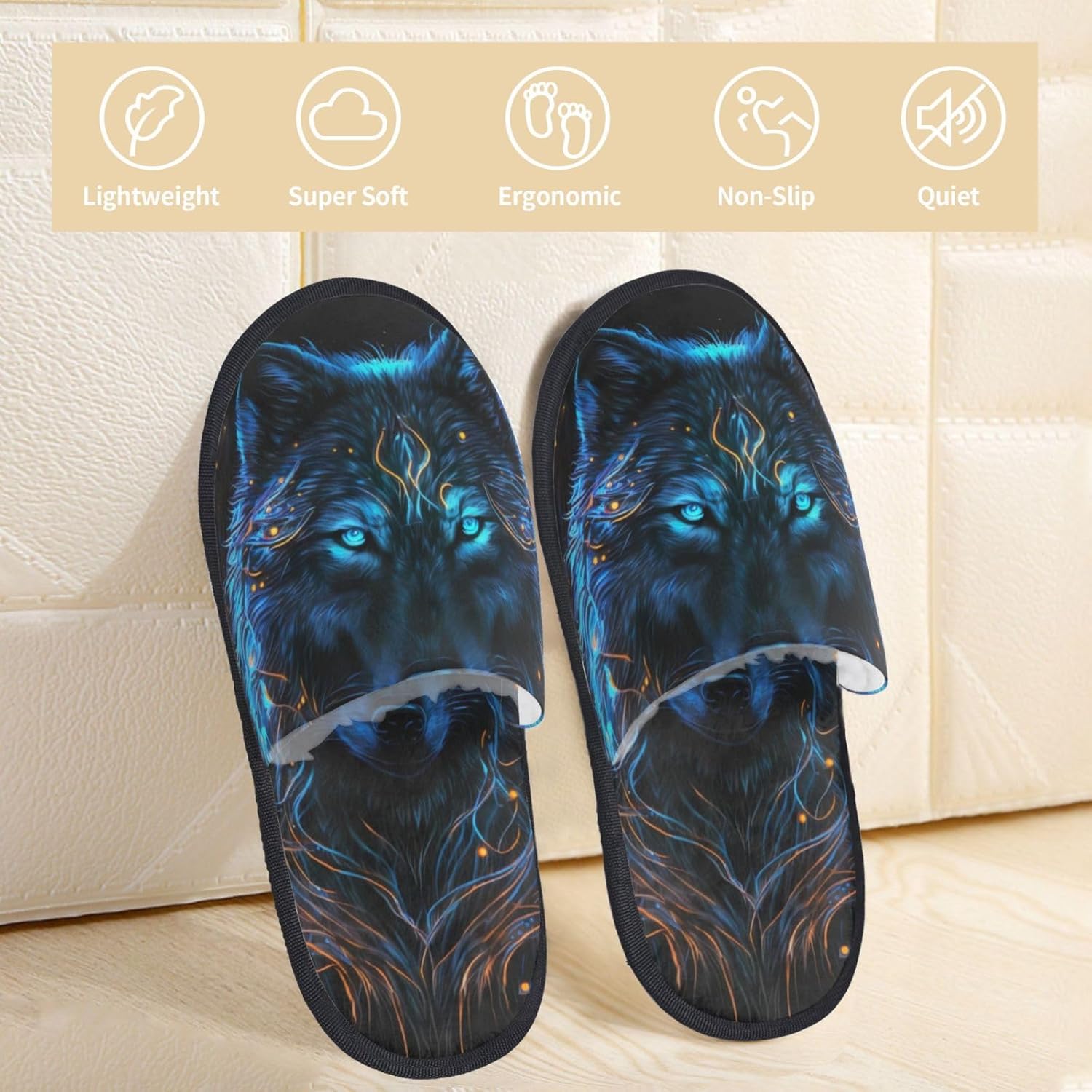Cool Blue Light Wolf Print Wom - Outdoor Lighting On House recension och pris