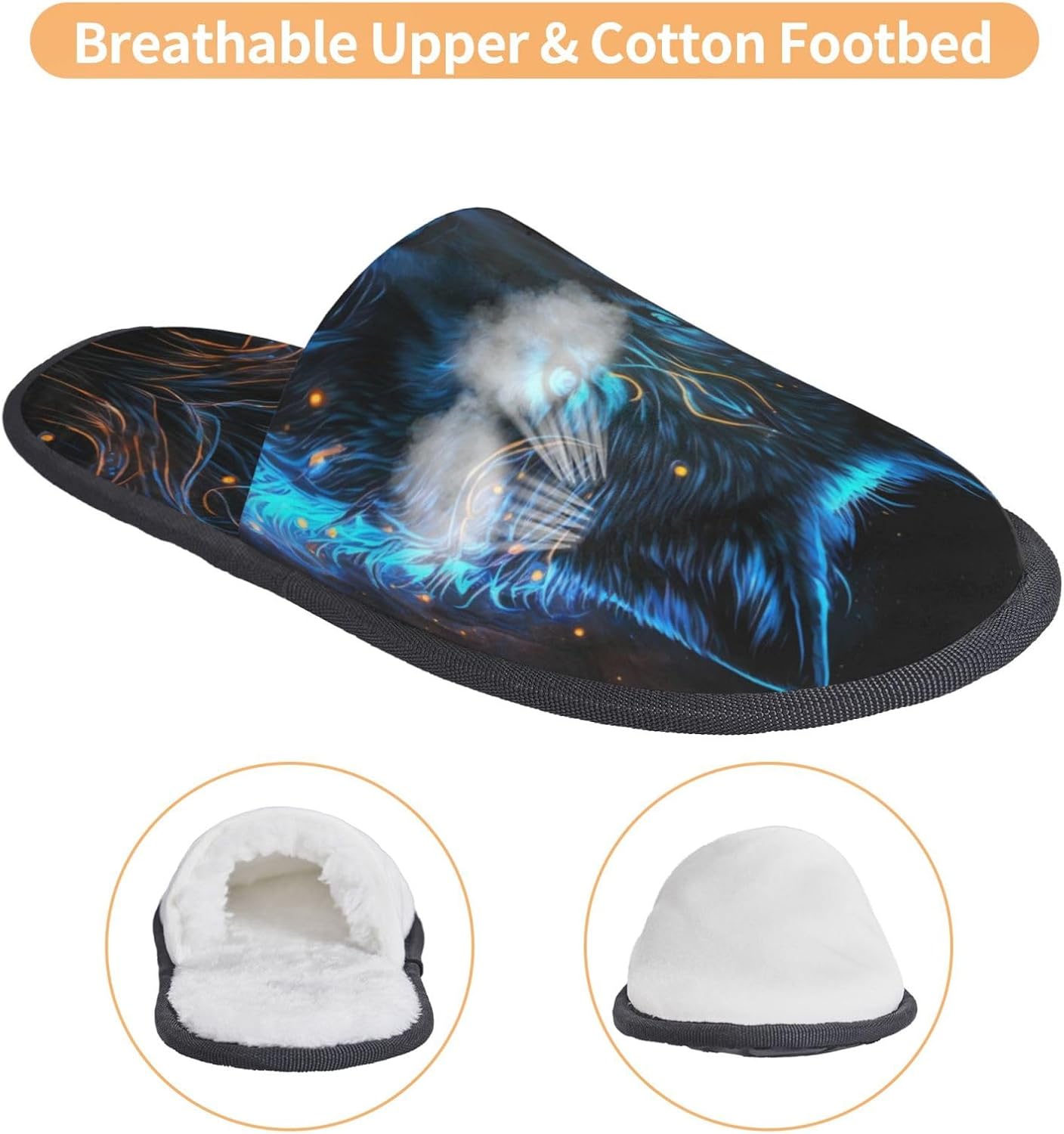 Cool Blue Light Wolf Print Wom - Outdoor Lighting On House recension och pris