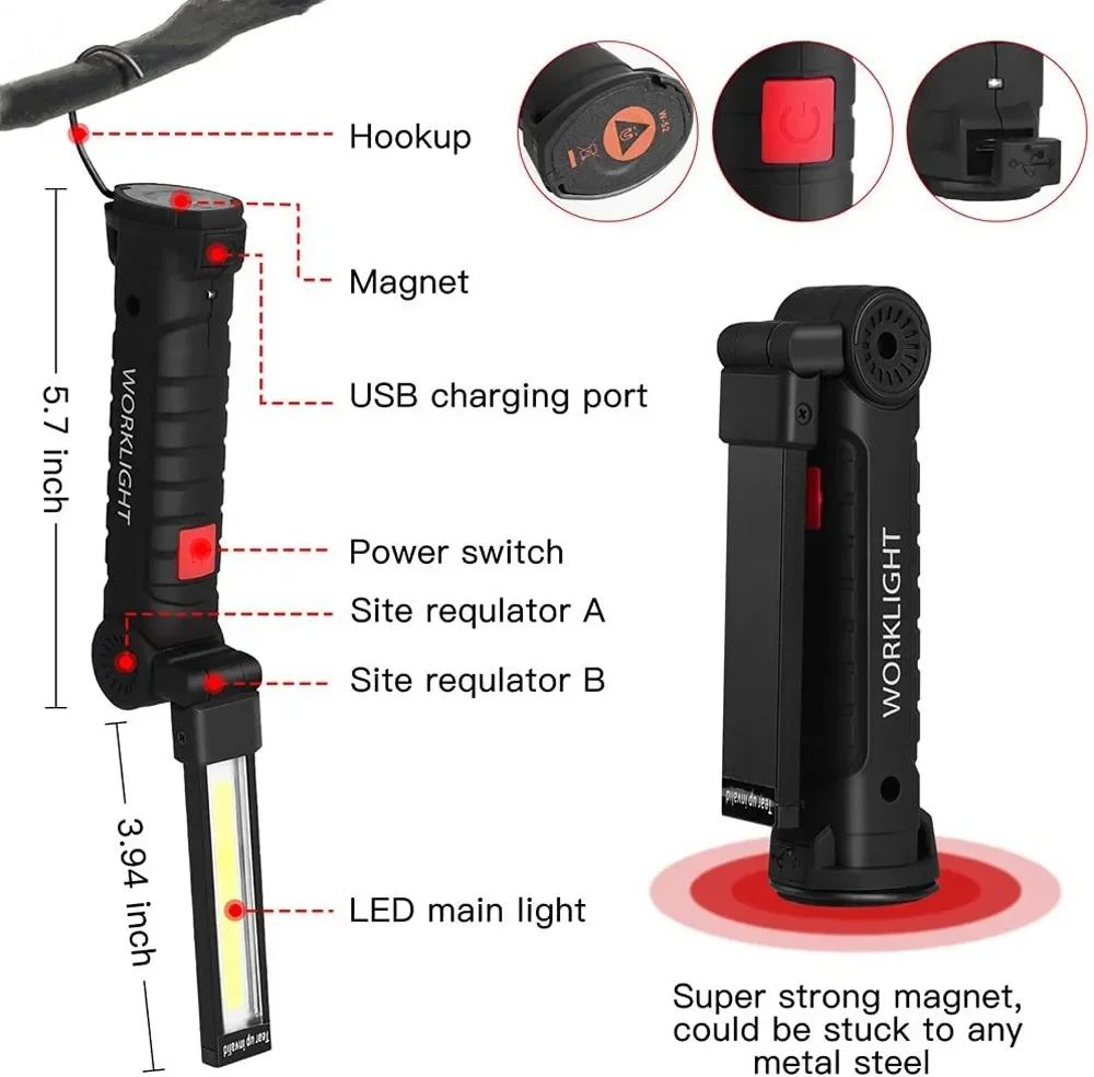 Portable COB LED Flashlight US - Hanging Outdoor Lighting recension och pris