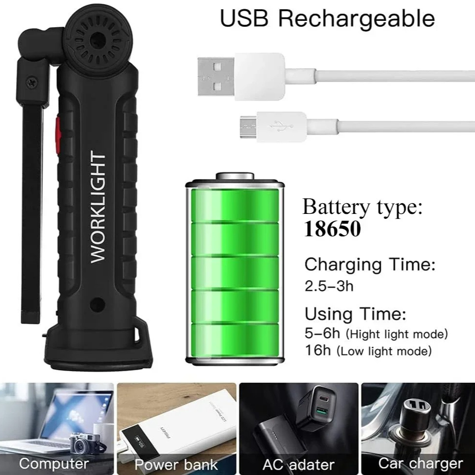 Portable COB LED Flashlight US - Hanging Outdoor Lighting recension och pris