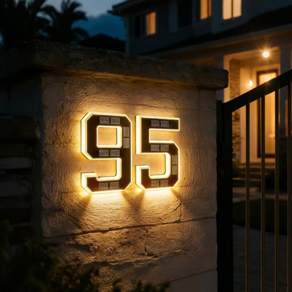 New Solar Address Sign LED Hou - Outdoor Lighting On House recension och pris