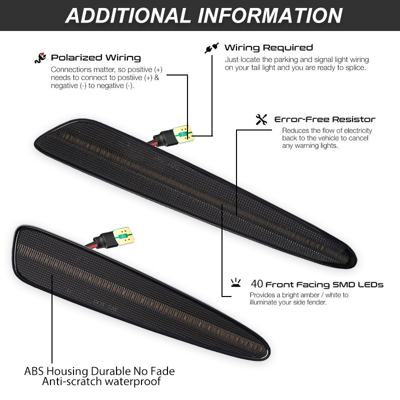 iJDM Front Rear Bumper LED Sid - Outdoor Lighting Yellow recension och pris