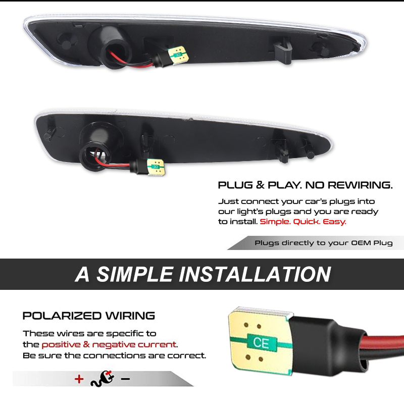iJDM Front Rear Bumper LED Sid - Outdoor Lighting Yellow recension och pris