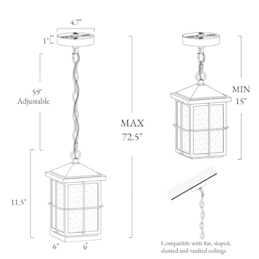 Outdoor Pendant Light Fixture, - Hanging Outdoor Lighting recension och pris