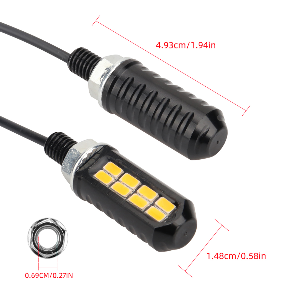 1pair Motorcycle LED Bulb 8SMD - Outdoor Lighting Yellow recension och pris