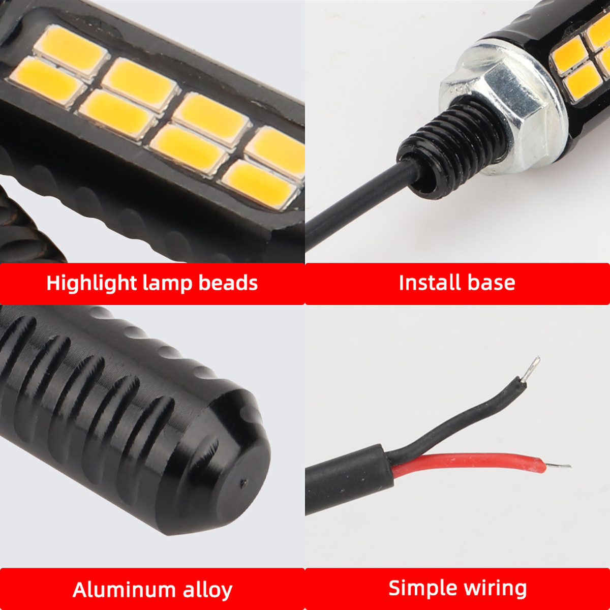 1pair Motorcycle LED Bulb 8SMD - Outdoor Lighting Yellow recension och pris