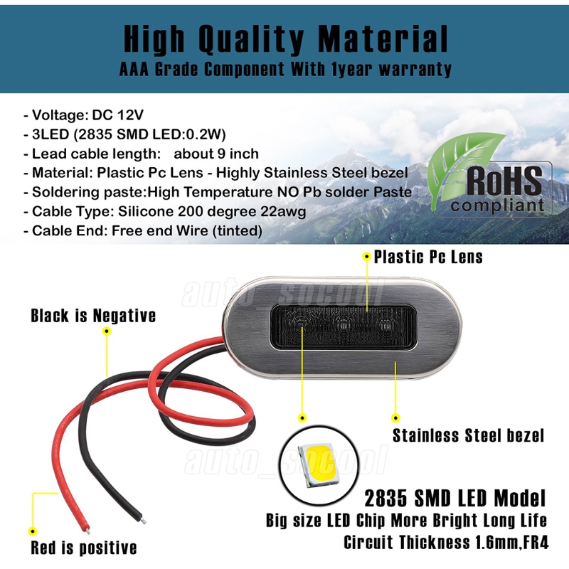 4 Pack 12V Boat Courtesy Light - Deck Step Light recension och pris