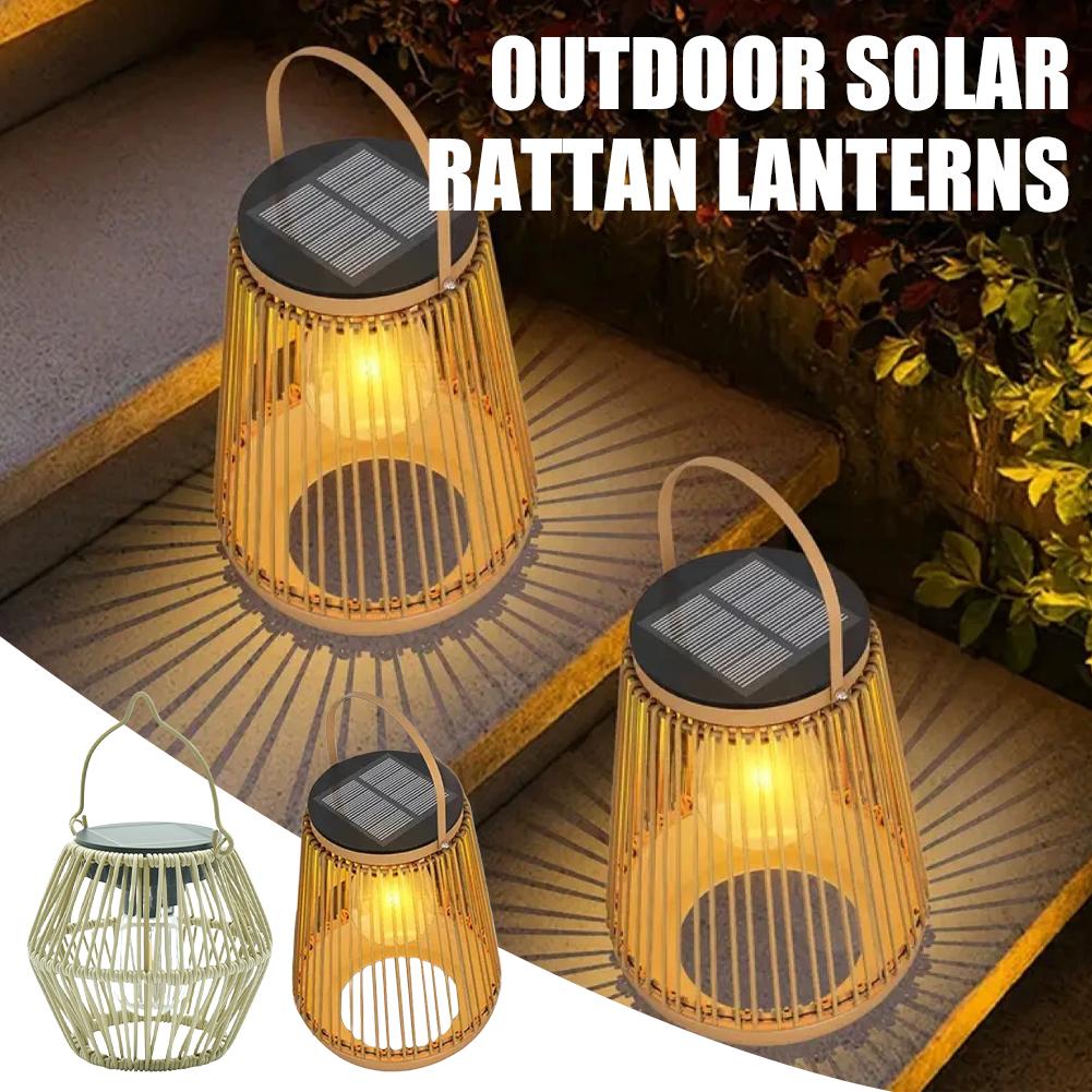 IP65 Waterproof Solar Rattan L - Hanging Outdoor Lighting recension och pris