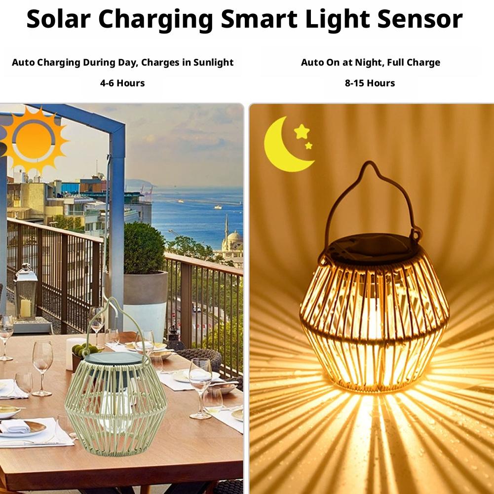 IP65 Waterproof Solar Rattan L - Hanging Outdoor Lighting recension och pris