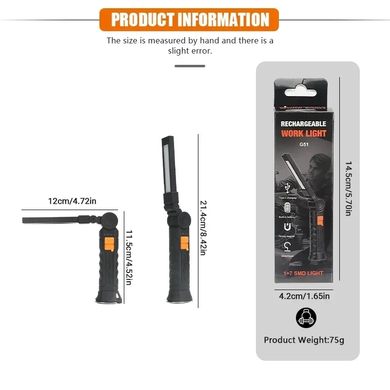 Portable COB LED Flashlight Re - Hanging Outdoor Lighting recension och pris