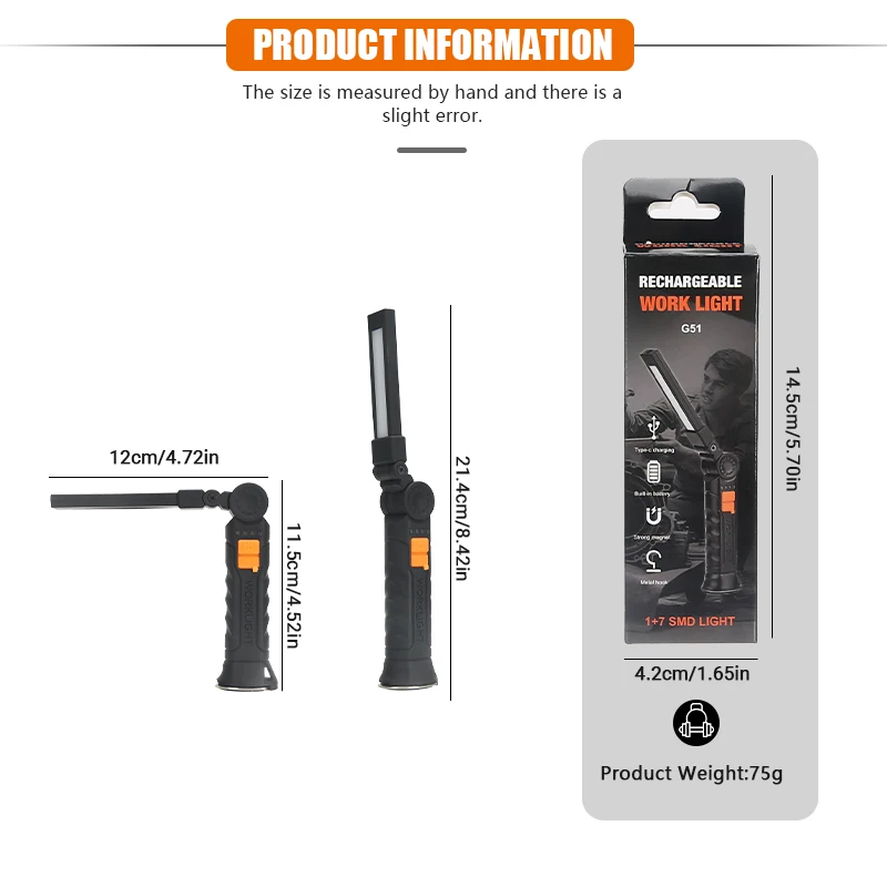Portable COB LED Flashlight Re - Hanging Outdoor Lighting recension och pris