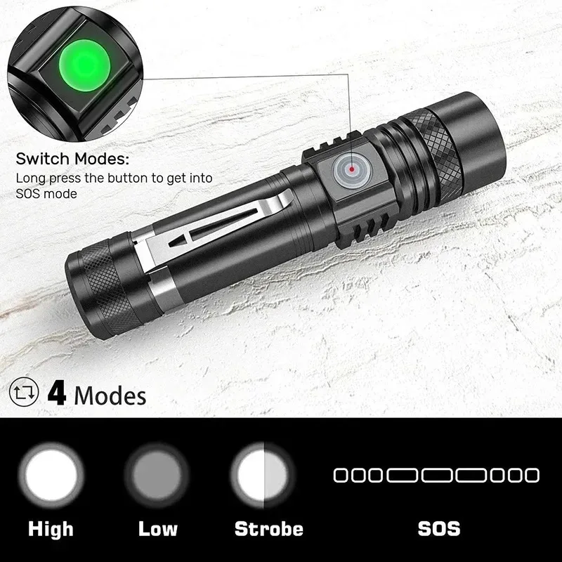 T6 LED Rechargeable Flashlight - Outdoor Lighting Panel recension och pris