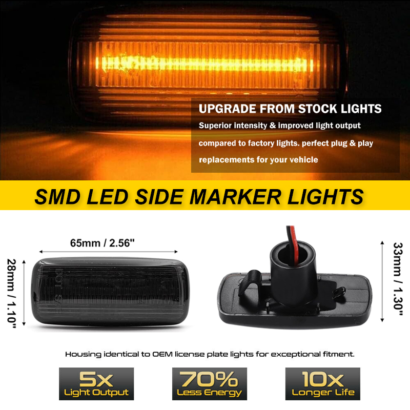 2xDynamic LED Side Marker Ligh - Outdoor Lighting Yellow recension och pris
