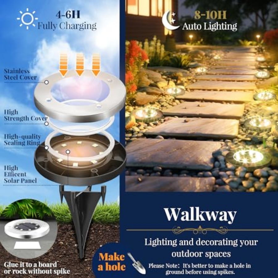 Solar Ground Lights Solar Ligh - Outdoor Lighting Ground recension och pris
