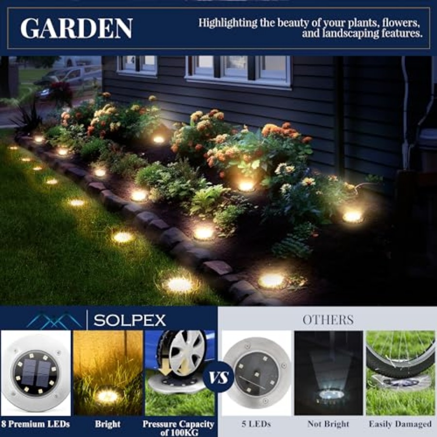 Solar Ground Lights Solar Ligh - Outdoor Lighting Ground recension och pris