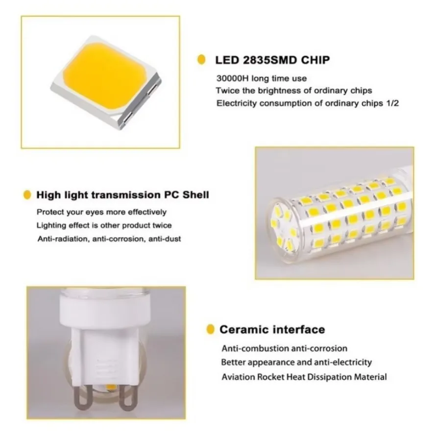 10PCS 7W 5W 3W Brightest G9 LE - Outdoor Lighting Replacement Parts recension och pris